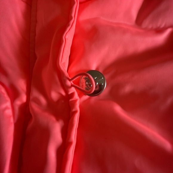 Girls Justice Bright Coral Faux Fur Hooded Sherpa Bomber Jacket Size 8/10 - Picture 4 of 8